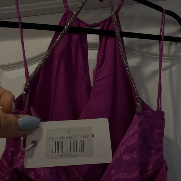 SAYLOR Vibrant Pink Halter Maxi Dress - Picture 3 of 5